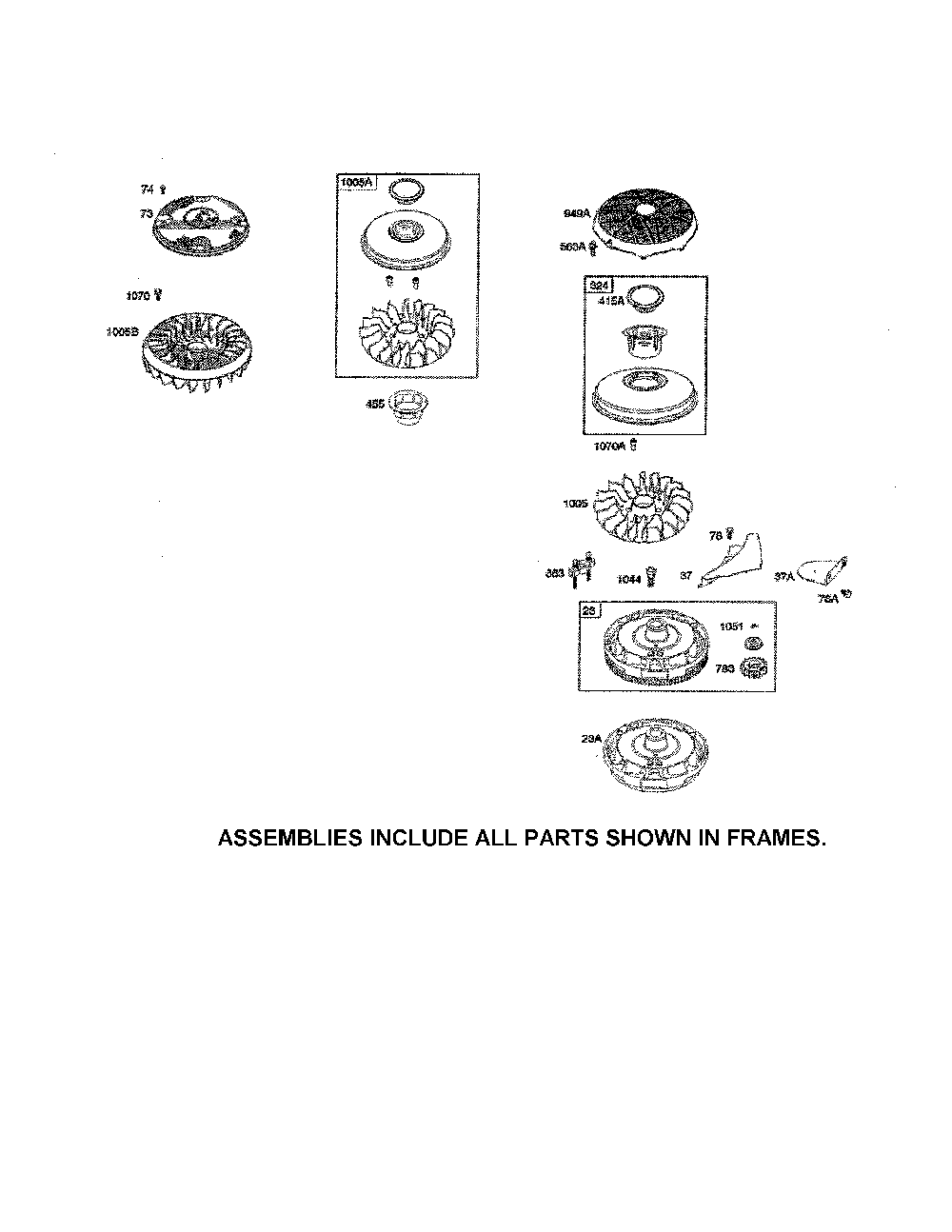 Flywheel Diagram and Parts List for 96016002200  Poulan Lawn Tractor