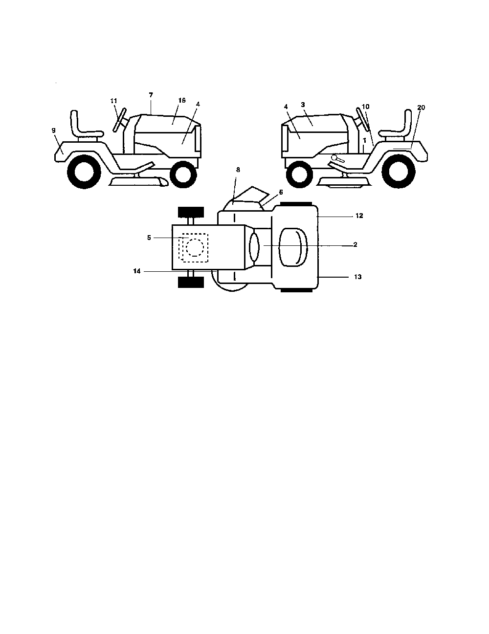 Decals Diagram and Parts List for BB185H42YT  Poulan Lawn Tractor