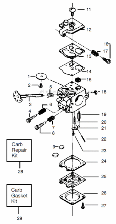 Page C Diagram and Parts List for 235  Poulan Chainsaw