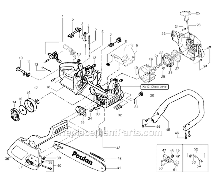 Page A Diagram and Parts List for 2375LE Type 2 Poulan Chainsaw