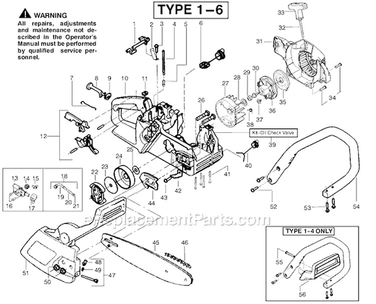 Page A Diagram and Parts List for 2375 Type 6 Poulan Chainsaw