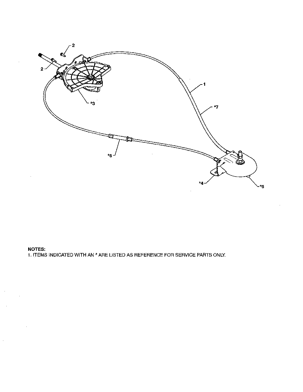 Lever/cable rotator Diagram and Parts List for 96192003702  Poulan Snow Blower