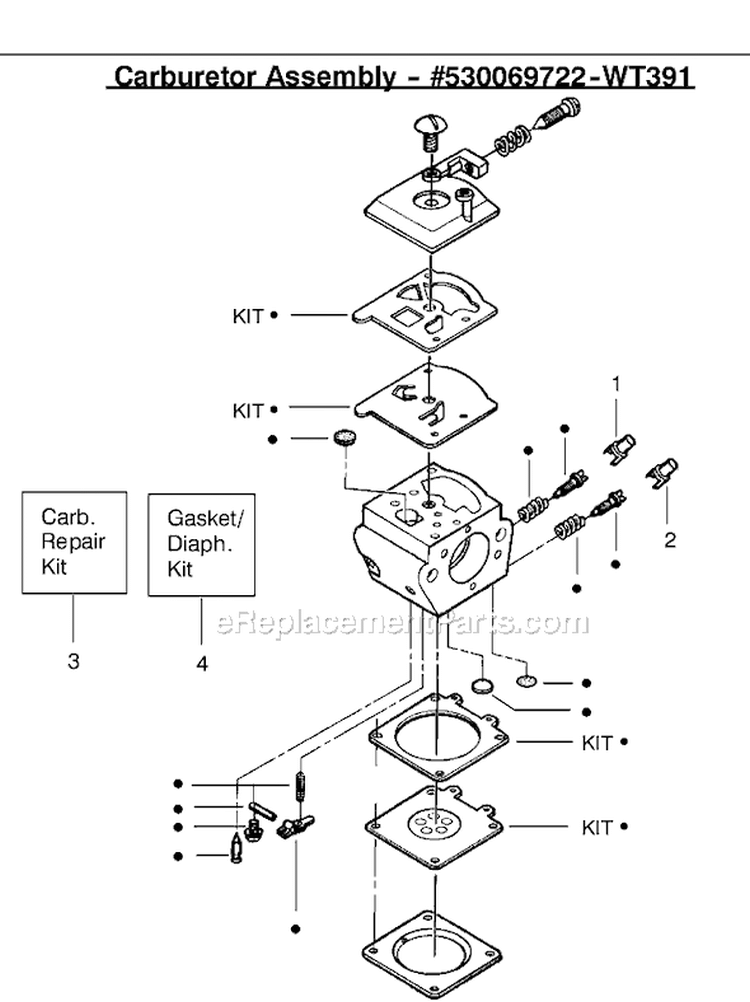 Page C Diagram and Parts List for 2450 Type 3 Poulan Chainsaw