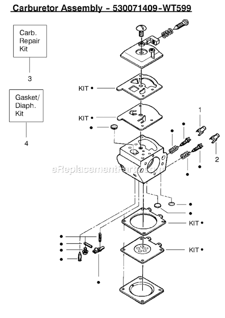 Page C Diagram and Parts List for 2550LE Type 2 Poulan Chainsaw