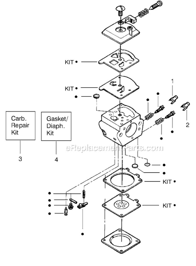 Page C Diagram and Parts List for 2550 Type 4 Poulan Chainsaw