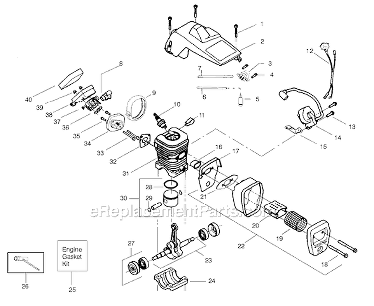 Page A Diagram and Parts List for 2555FLW 2555 FLW Poulan Chainsaw