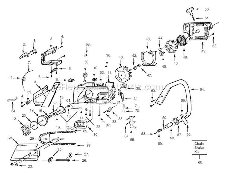 External_Power_Unit Diagram and Parts List for 2600 Chainsaw Poulan Chainsaw