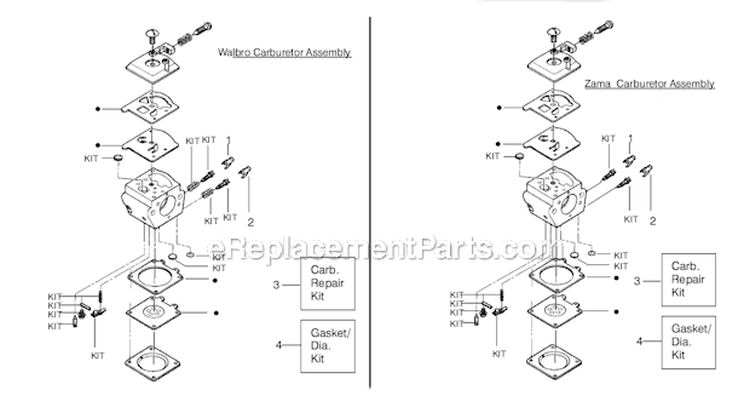 G-Carburetor Diagram and Parts List for 260PRO 260 Pro Poulan Chainsaw