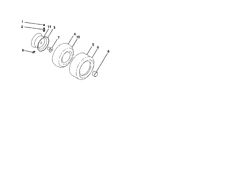 Wheels and tires Diagram and Parts List for 96046002200  Poulan Lawn Tractor