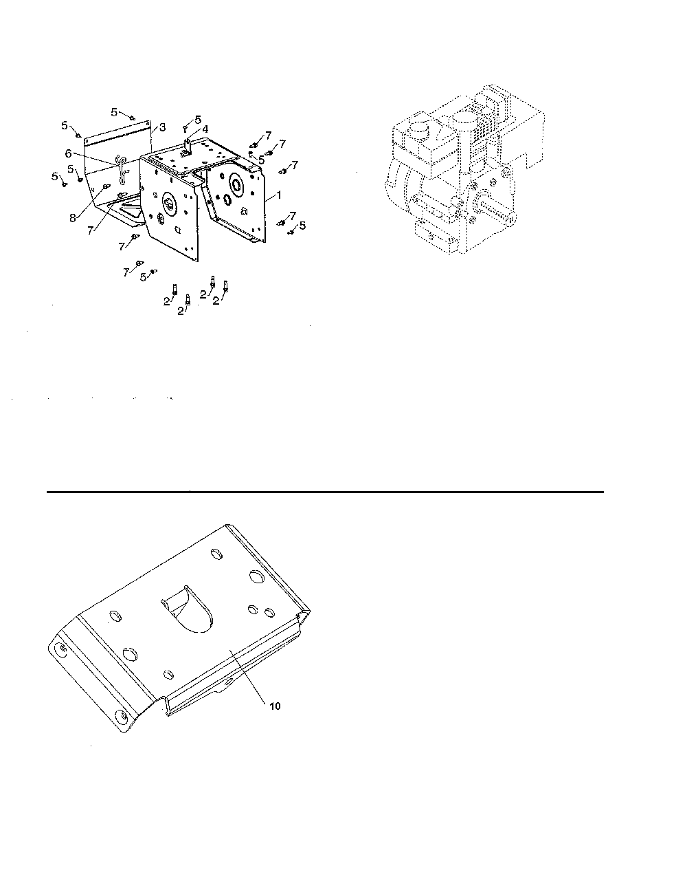 Engine/frame cover/mounting plate Diagram and Parts List for 96192006701  Poulan Snow Blower