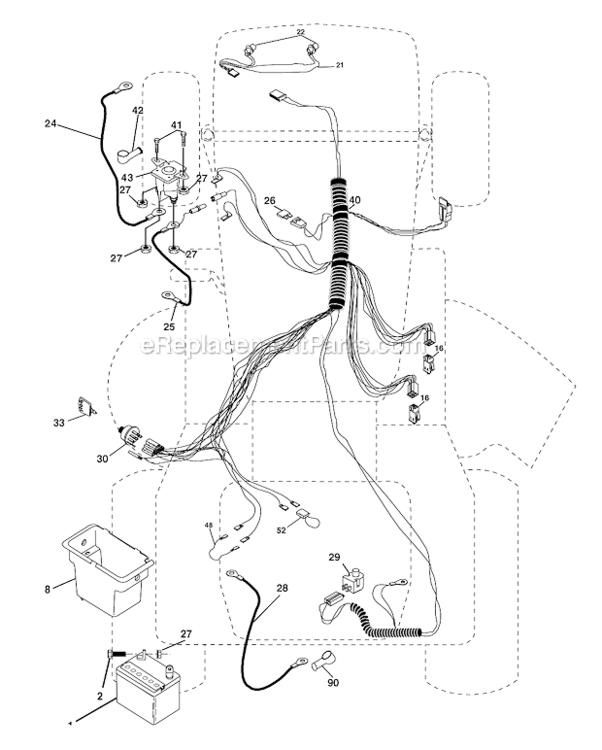 Electrical Diagram and Parts List for 271150  Poulan Lawn Tractor