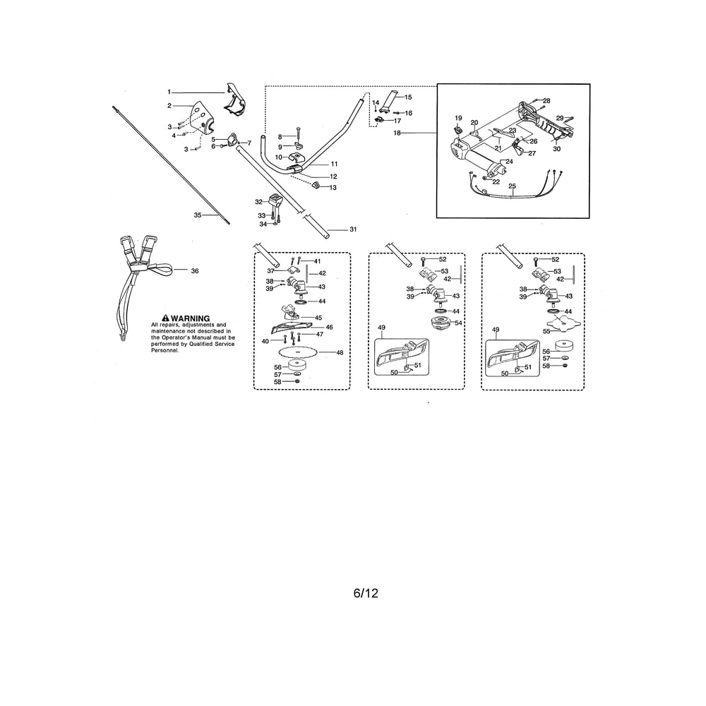 Throttle Housing/Handlebar/Shield Diagram and Parts List for CC2128  Poulan Trimmer