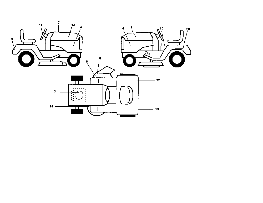 Decals Diagram and Parts List for 96012000402  Poulan Lawn Tractor