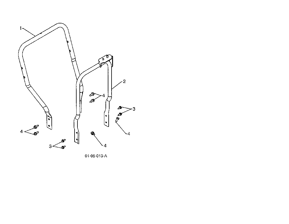 Lower handle Diagram and Parts List for 96192003700  Poulan Snow Blower