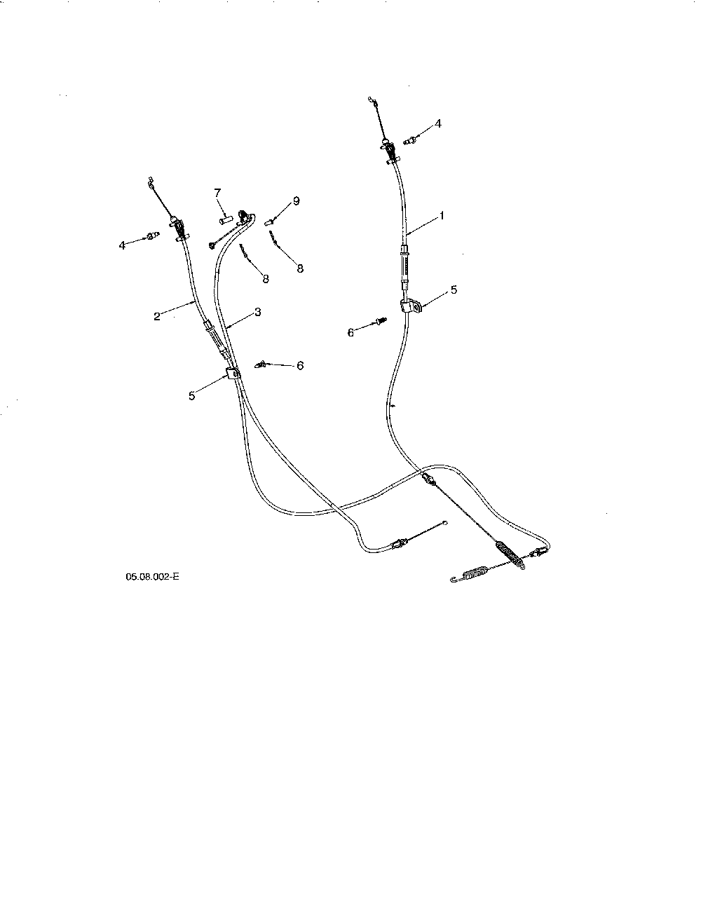 Cable control drive & auger Diagram and Parts List for 96192006702  Poulan Snow Blower