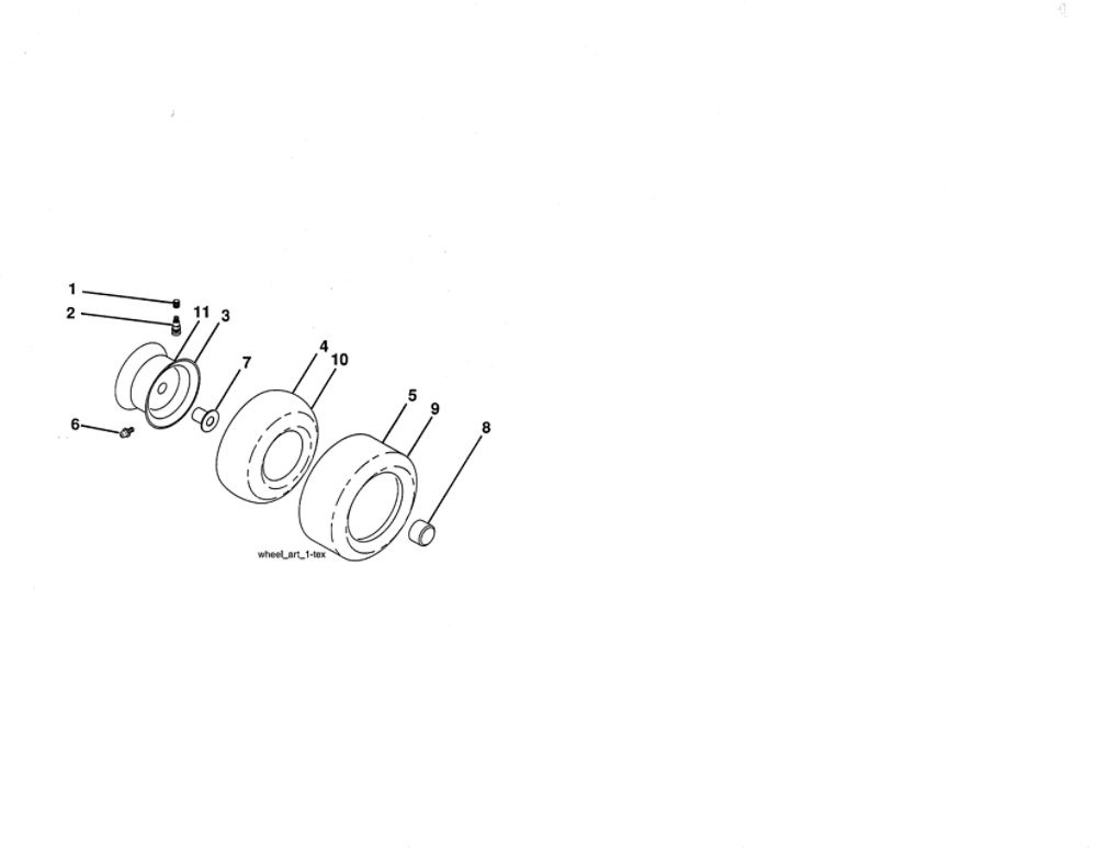 Wheels And Tires Diagram and Parts List for 96042016700  Poulan Lawn Tractor