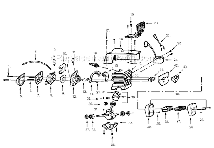 Page A Diagram and Parts List for 3050  Poulan Chainsaw