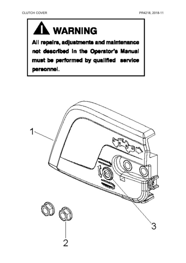 Clutch Cover Parts Diagram and Parts List for 967063801  Poulan Chainsaw