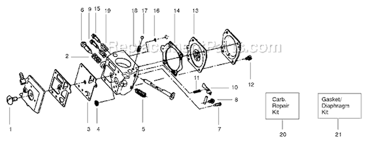 Page D Diagram and Parts List for 3350  Poulan Chainsaw