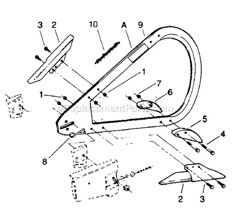 Page A Diagram and Parts List for 3400  Poulan Chainsaw