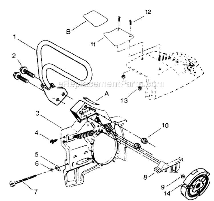 Page C Diagram and Parts List for 3400  Poulan Chainsaw