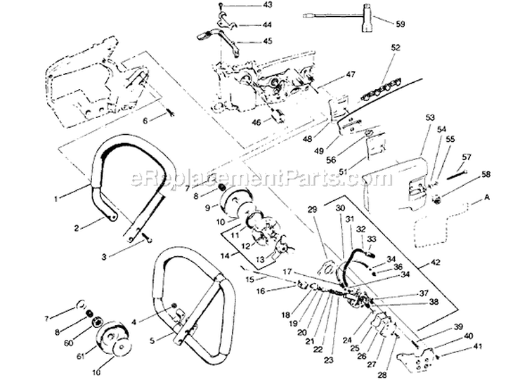 Page G Diagram and Parts List for 3400  Poulan Chainsaw