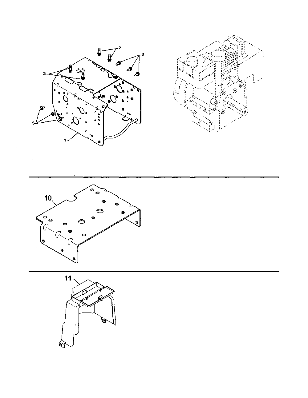 Engine/mounting plate/cover Diagram and Parts List for 96192003702  Poulan Snow Blower