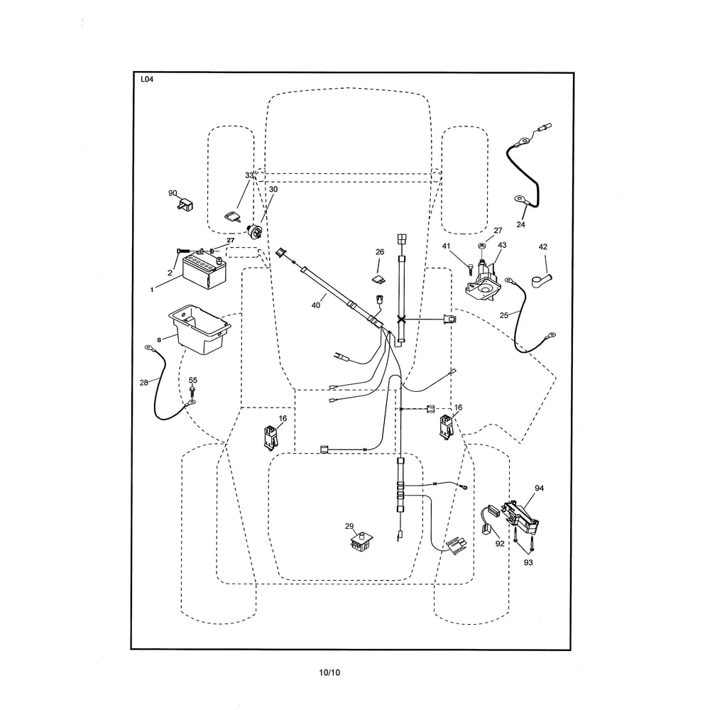 Electrical Diagram and Parts List for PXT175G42 96016002400 Poulan Lawn Tractor