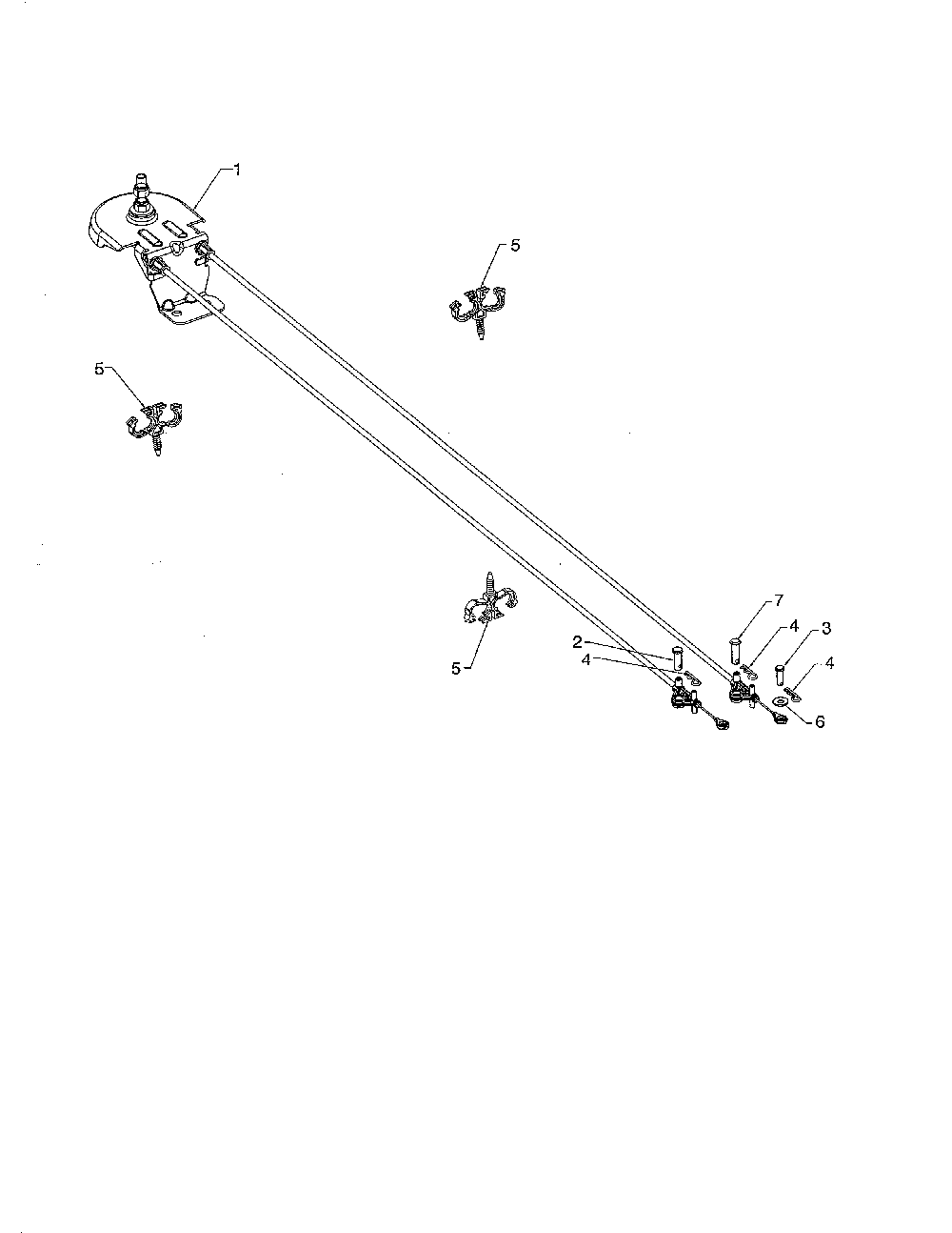 Cable chute rotator Diagram and Parts List for 96192009600  Poulan Snow Blower