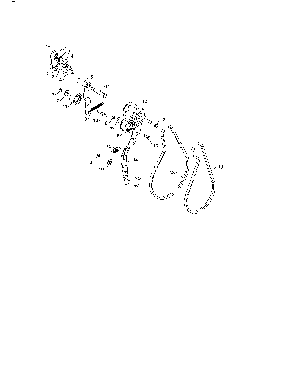 Pulleys/arm idler Diagram and Parts List for 96192008700  Poulan Snow Blower
