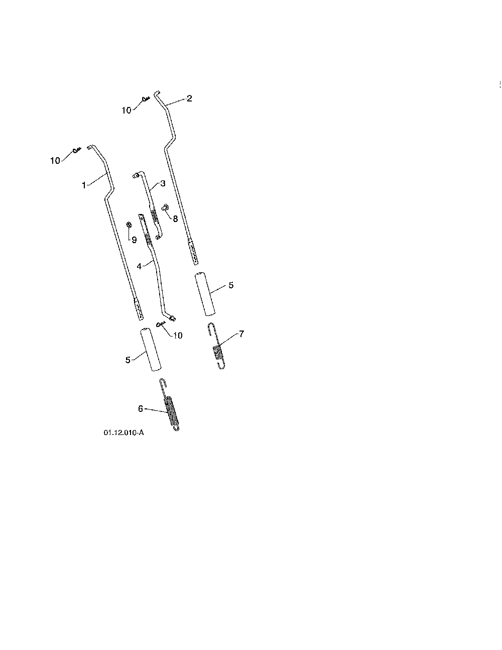 Impeller & traction rods Diagram and Parts List for 96198004604  Poulan Snow Blower