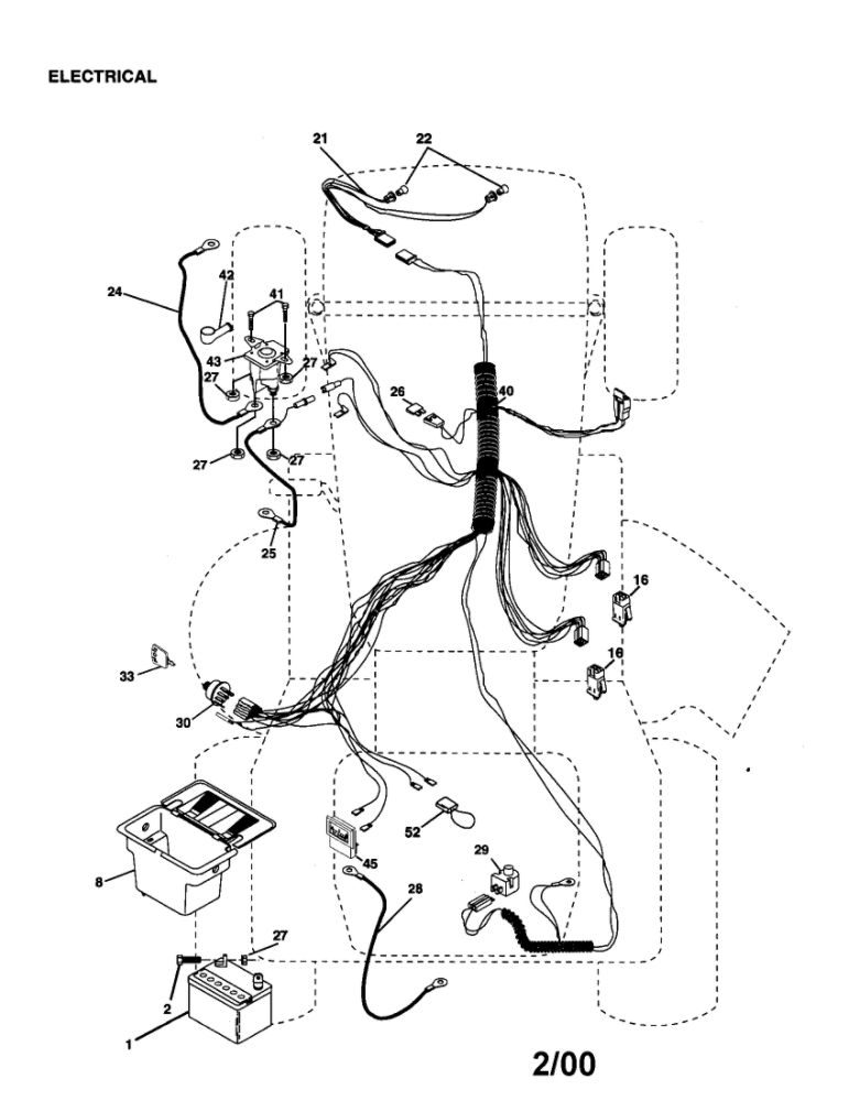 Electrical Diagram and Parts List for 917279820  Poulan Lawn Tractor