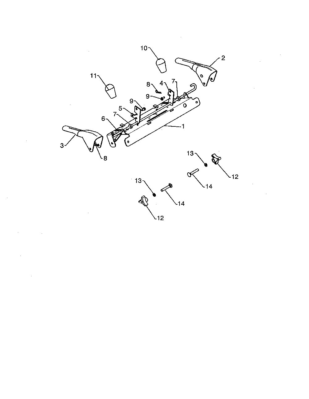 Control panel & levers Diagram and Parts List for 96198004600  Poulan Snow Blower