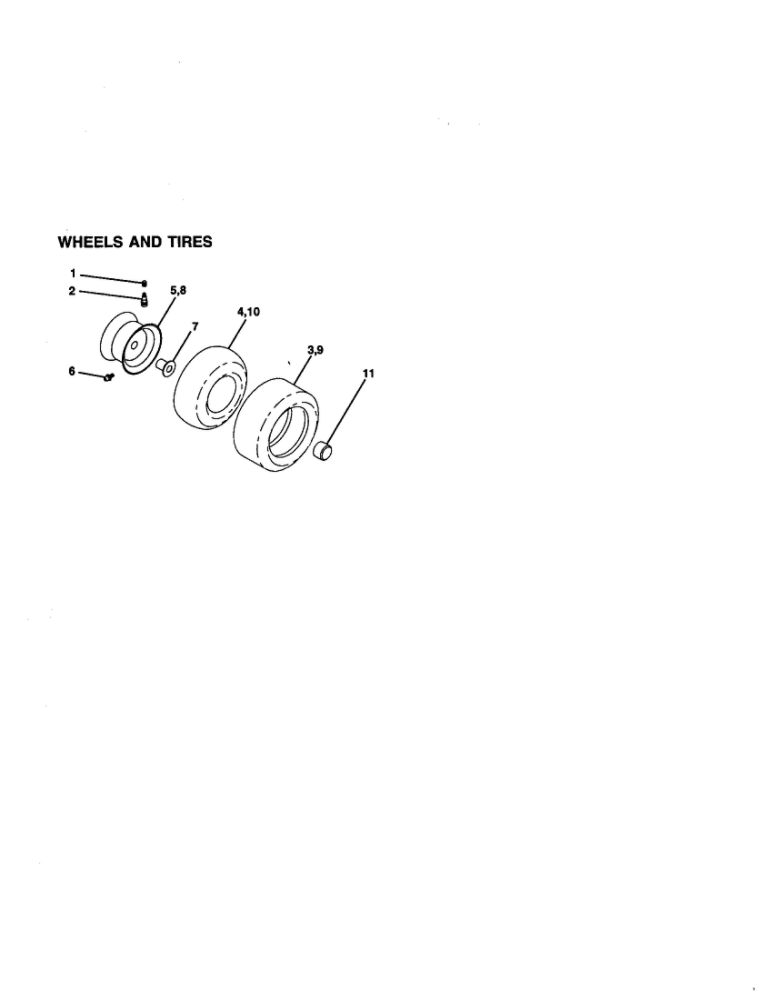 Wheels And Tires Diagram and Parts List for 917279820  Poulan Lawn Tractor