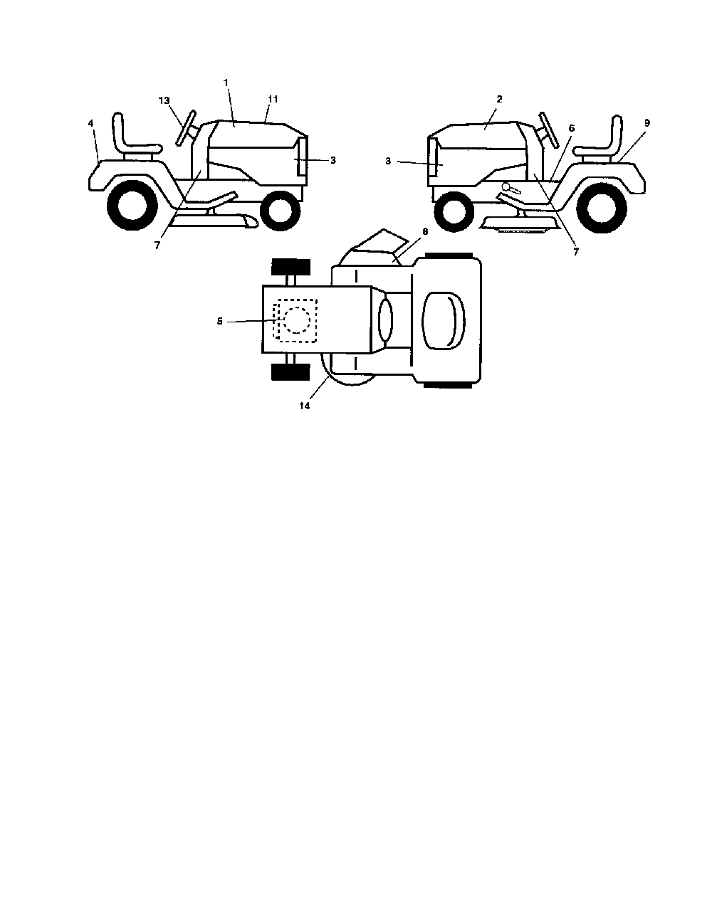 Decals Diagram and Parts List for 96042000800  Poulan Lawn Tractor