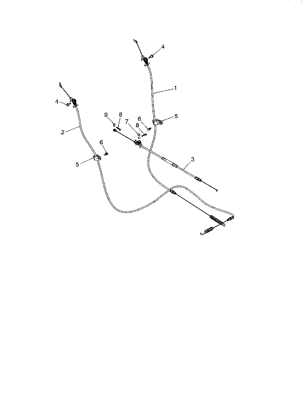 Cable control drive & auger Diagram and Parts List for 96192008900  Poulan Snow Blower