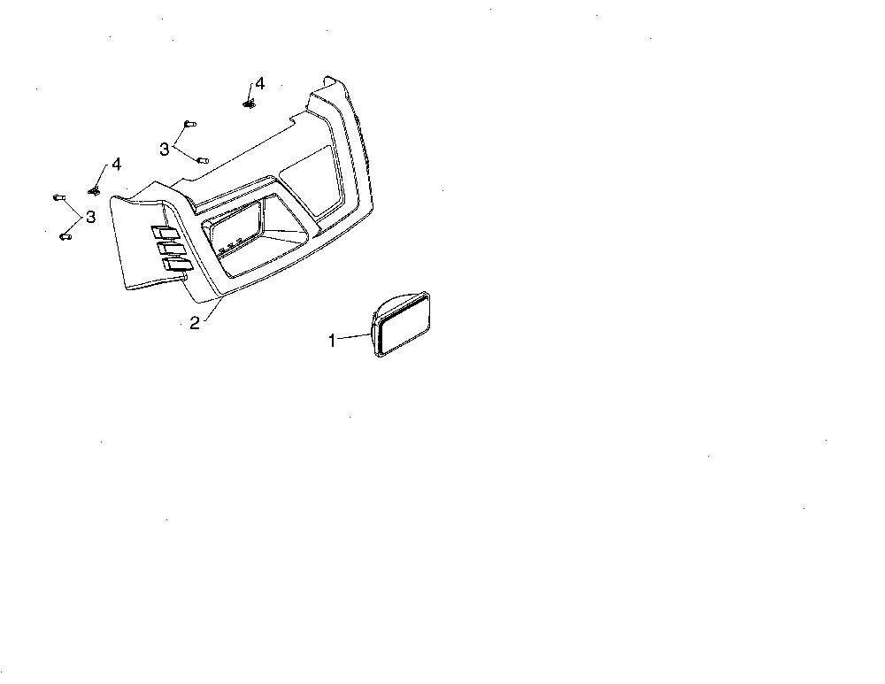 Flood headlight/console cover Diagram and Parts List for 96192007104  Poulan Snow Blower
