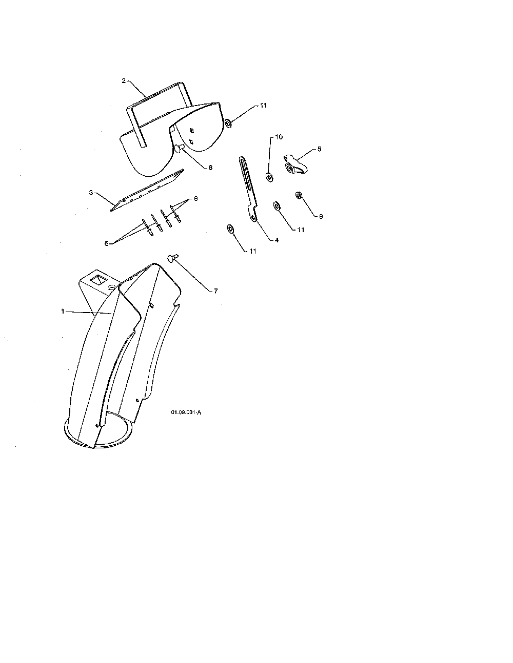 Chute & deflector weldments Diagram and Parts List for 96192002900  Poulan Snow Blower