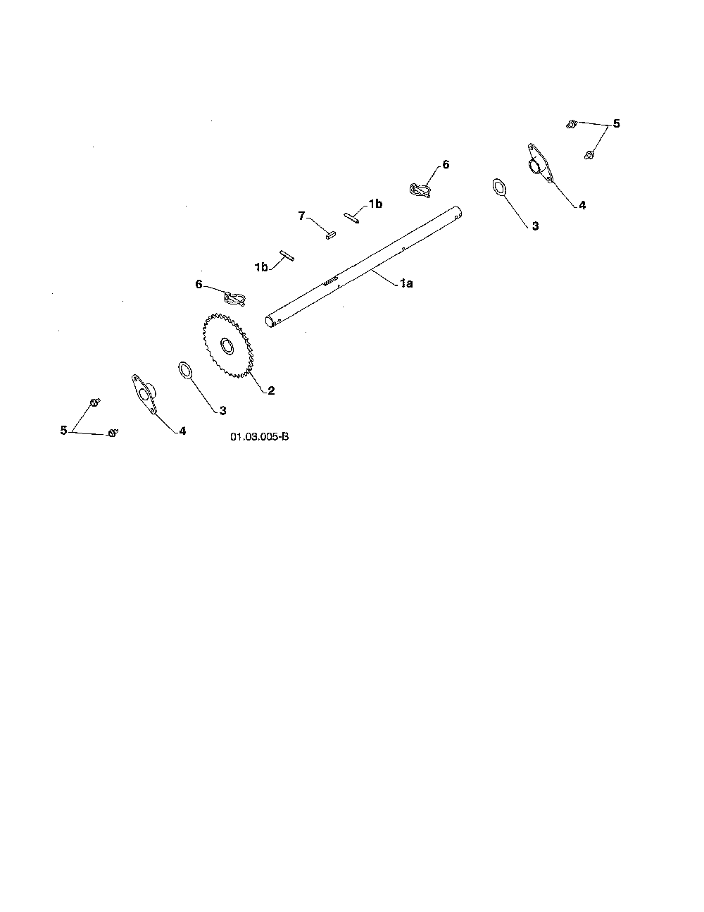 Axle shaft Diagram and Parts List for 96192002900  Poulan Snow Blower
