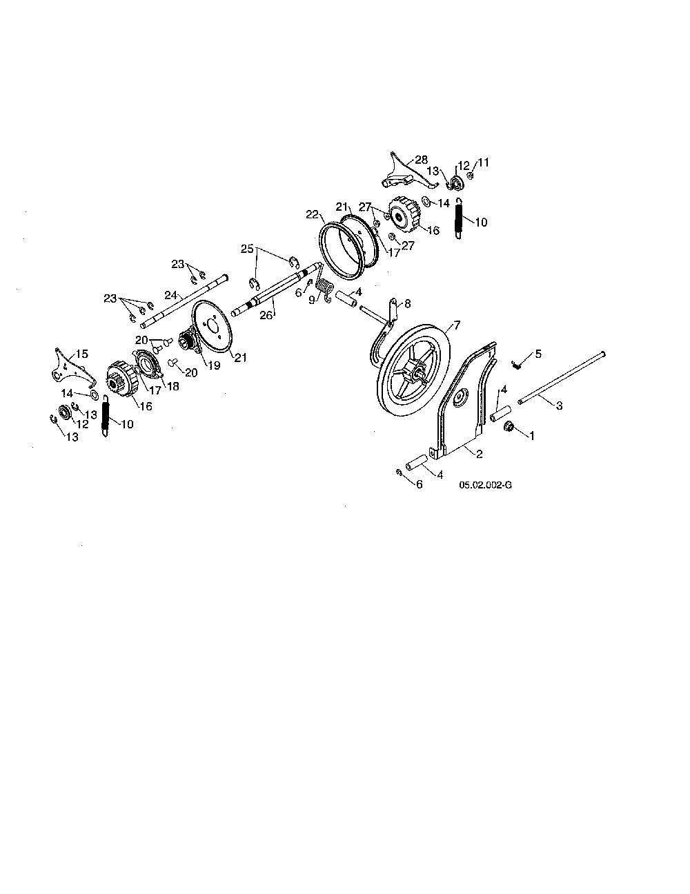 Drive Diagram and Parts List for 96192009101  Poulan Snow Blower