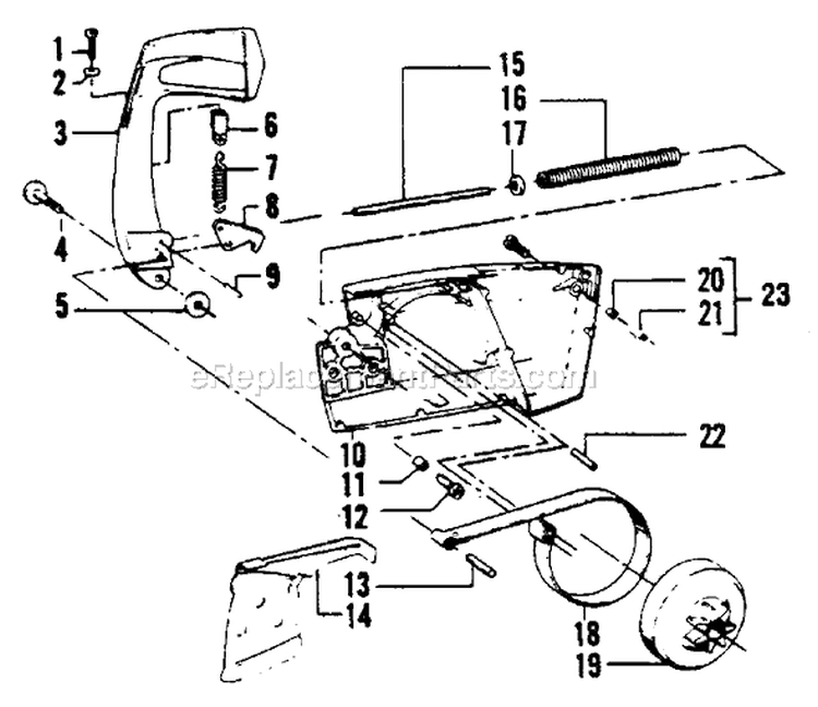 Page D Diagram and Parts List for 4200  Poulan Chainsaw