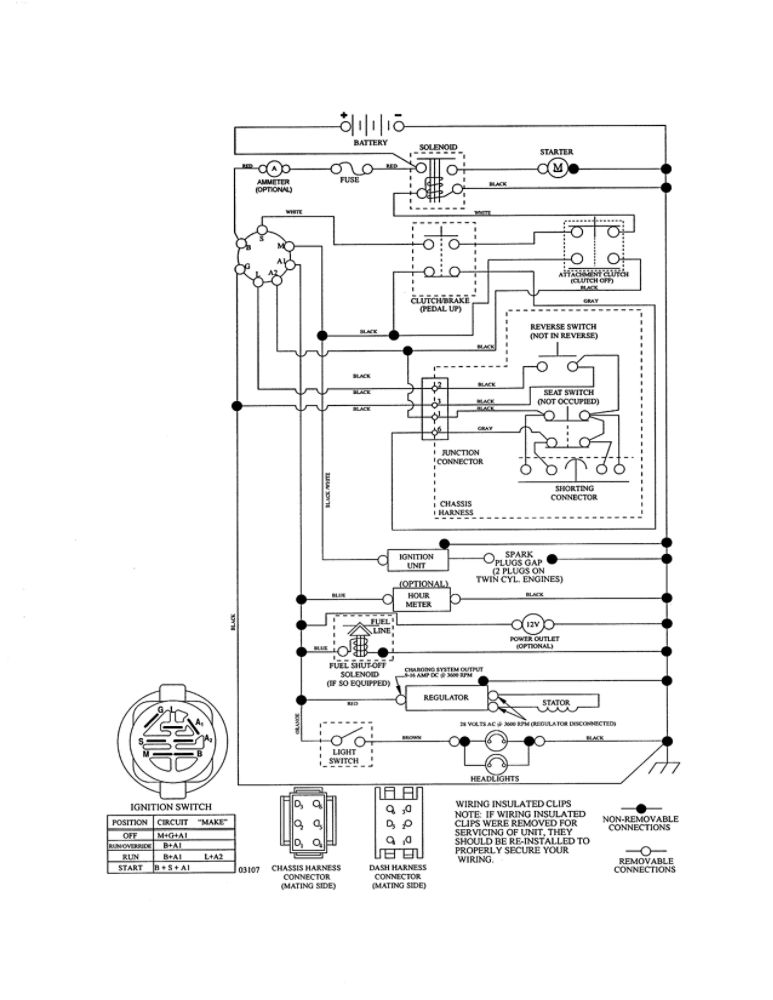 Schematic Diagram Diagram and Parts List for 96042016900  Poulan Lawn Tractor