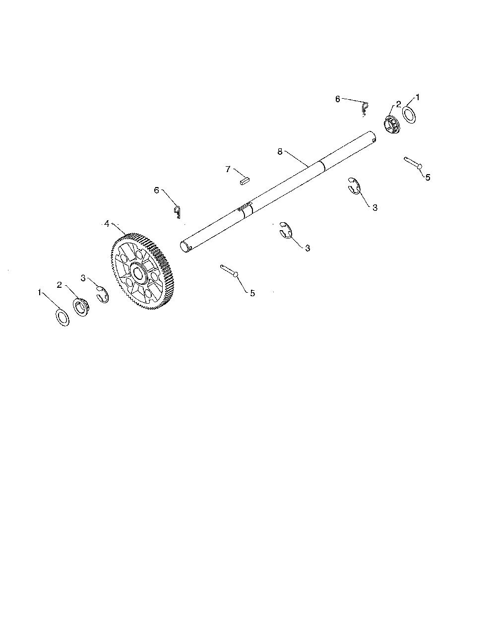 Axle shaft Diagram and Parts List for 96192009600  Poulan Snow Blower