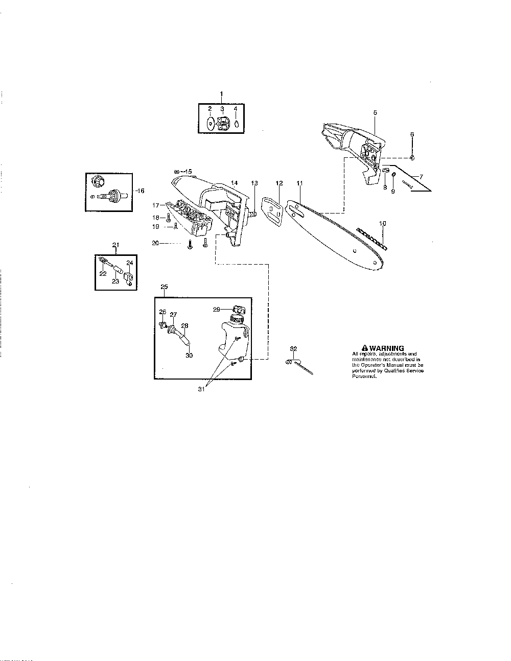 Oil tank/gear/sprocket Diagram and Parts List for U5500P  Poulan Trimmer