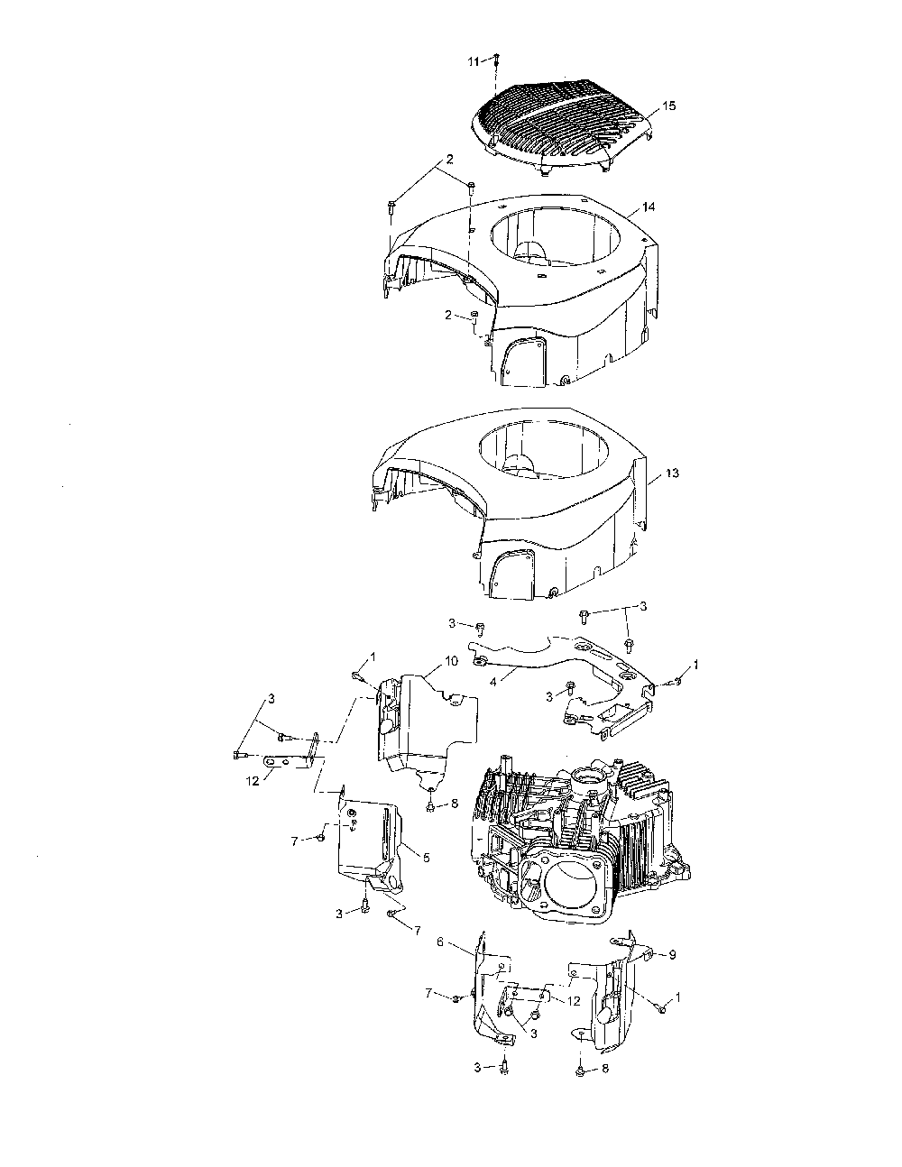Blower housing Diagram and Parts List for PP22KA42-96042019400  Poulan Lawn Tractor
