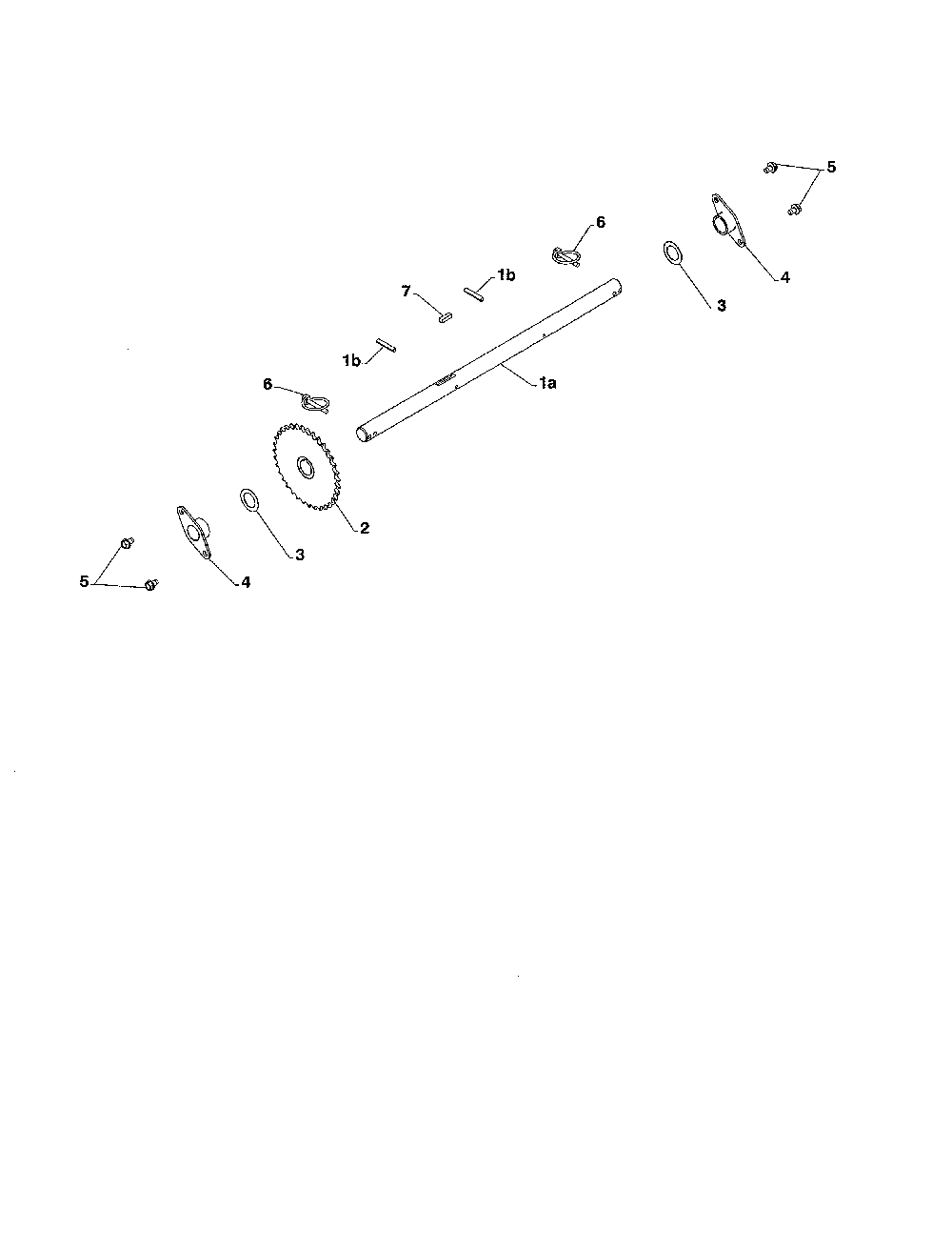 Axle Diagram and Parts List for 96192002901  Poulan Snow Blower