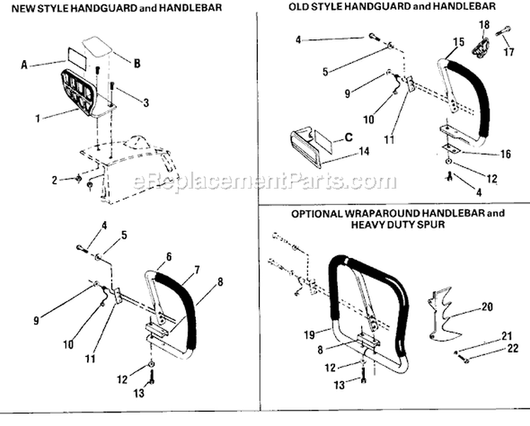 Page B Diagram and Parts List for 4900  Poulan Chainsaw