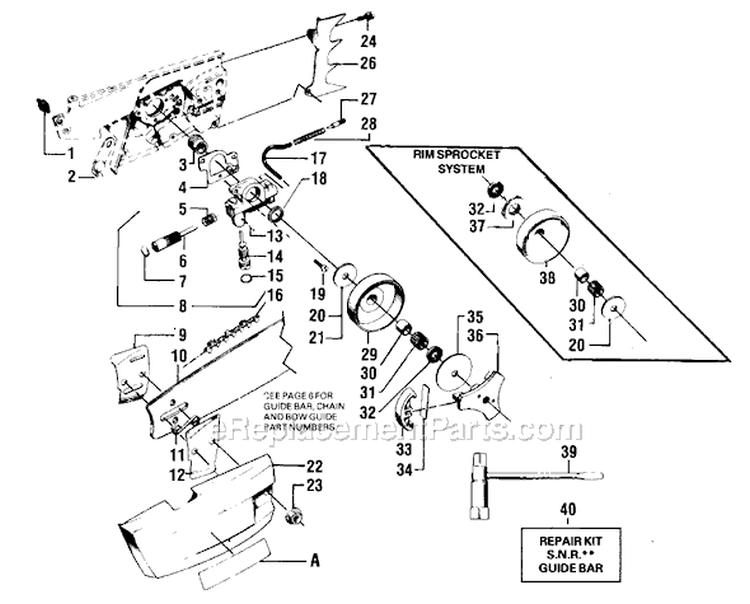 Page D Diagram and Parts List for 4900  Poulan Chainsaw