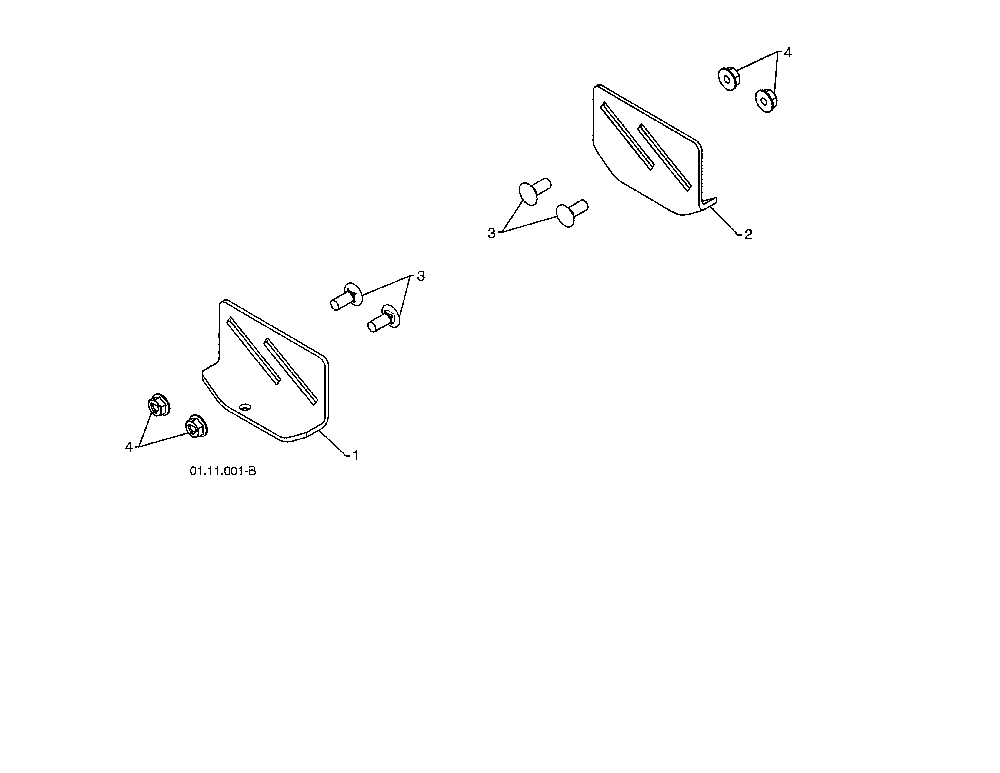 Skid plates Diagram and Parts List for 96192003701  Poulan Snow Blower