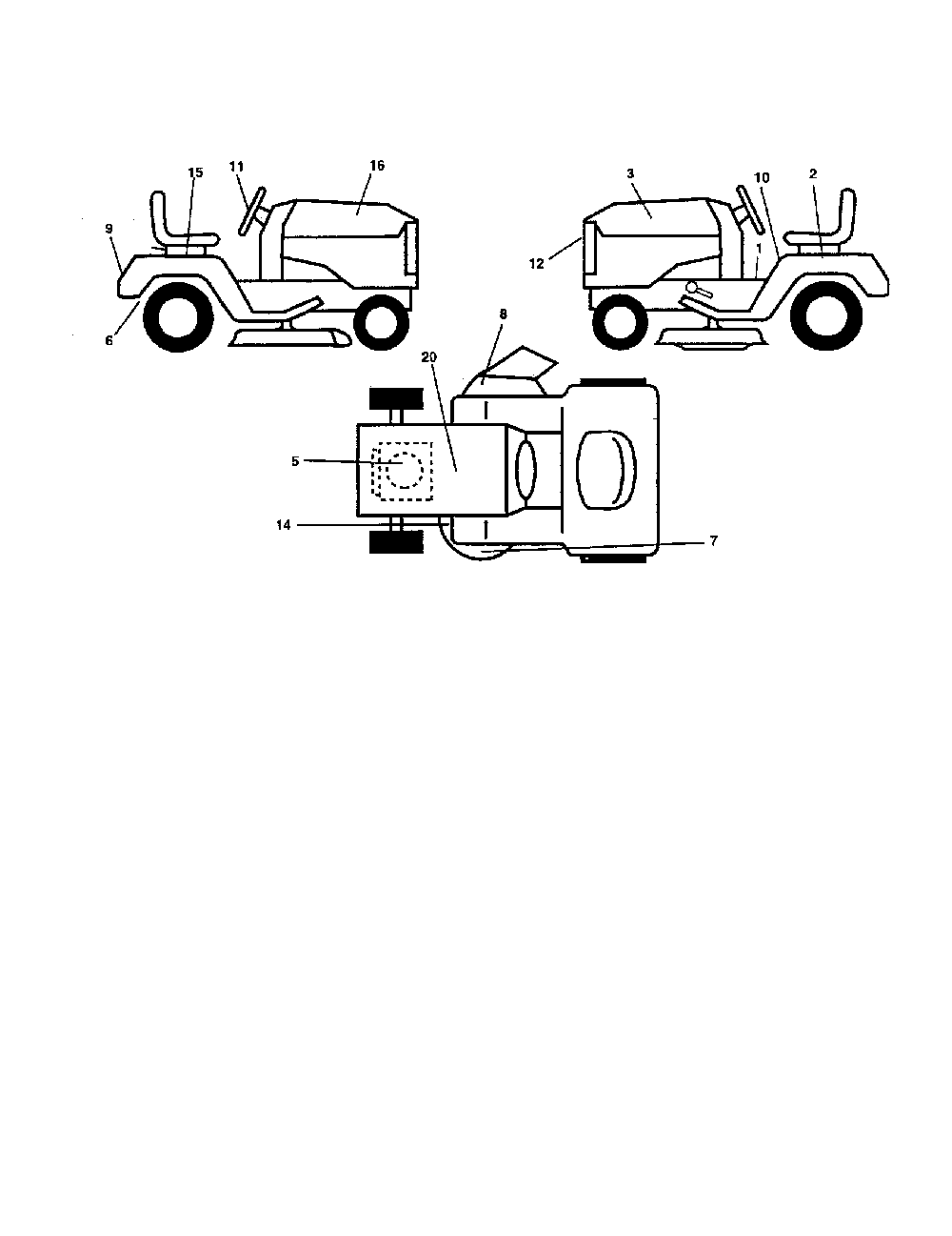 Decals Diagram and Parts List for 917279760  Poulan Lawn Tractor